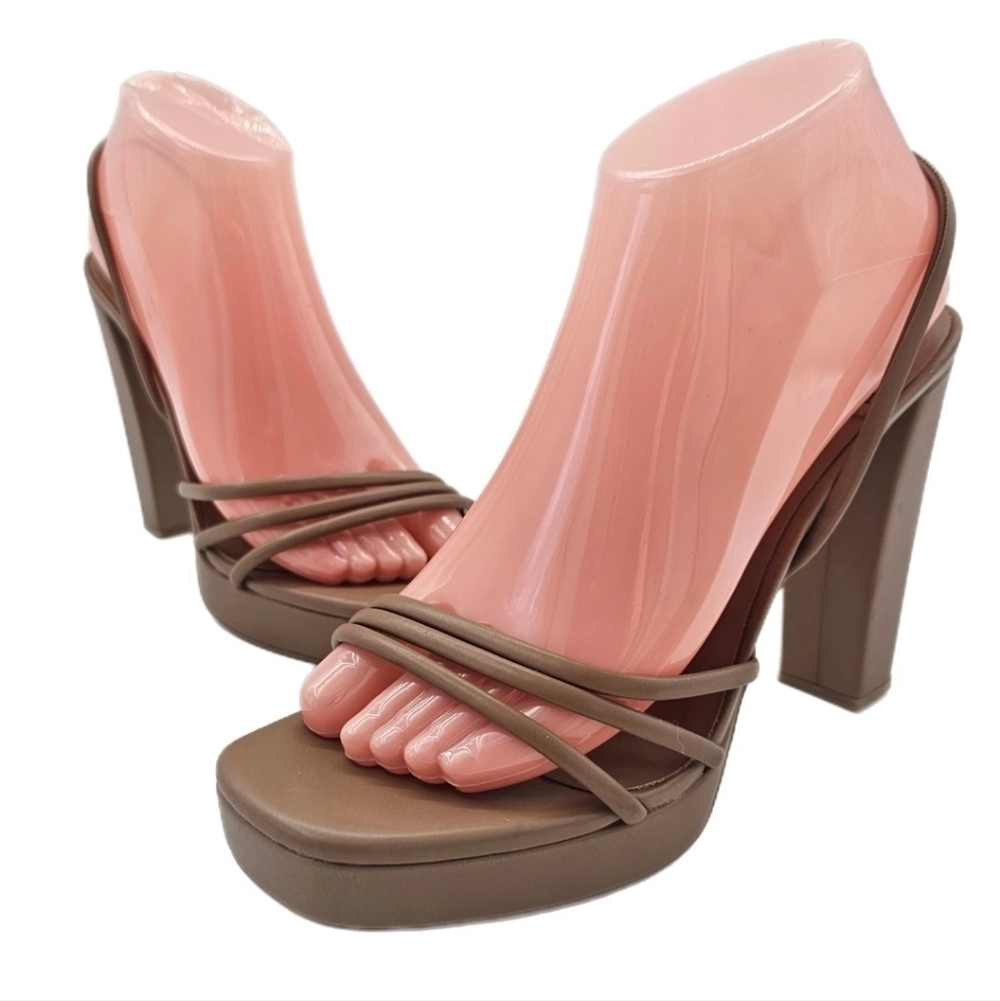 Jeffrey Campbell Strappy High Heel Slingback Sandals Size 9.5 US / 40 EU – Brown